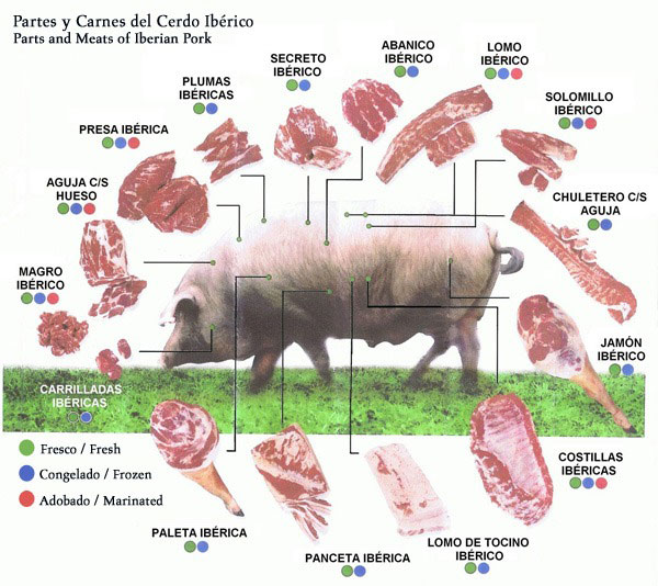 cortes ganado porcino